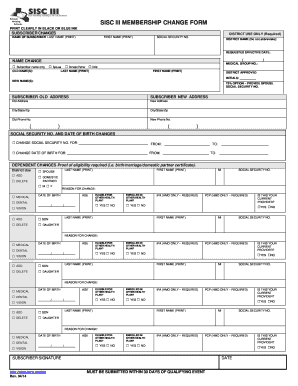 SISC III Membership Change Form