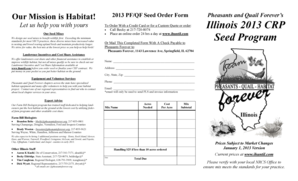 Pheasants and Quail Forever Seed Order Form