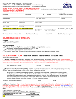 Ohio Nurses Association Membership Application