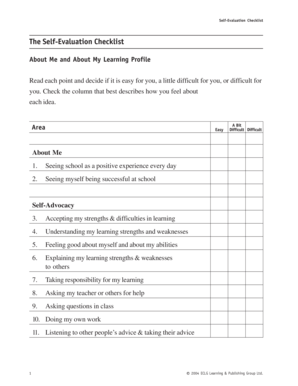 Self-Evaluation Checklist