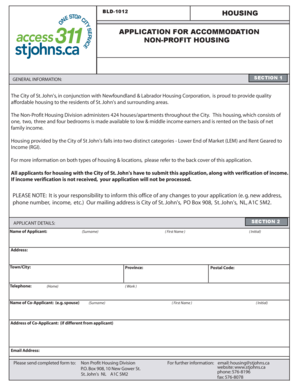 Non-Profit Housing Application