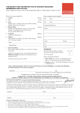 Society for the Protection of Ancient Buildings Membership Application