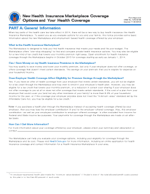 Health Insurance Marketplace Coverage Options Notice