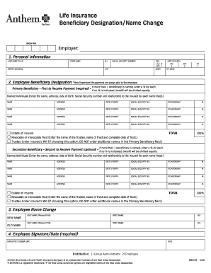 Life Insurance Beneficiary Designation Form