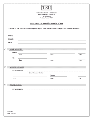 Name and Address Change Form