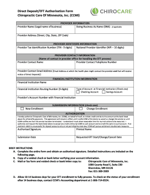Direct Deposit Authorization Form