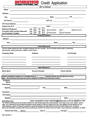 Credit Application Form