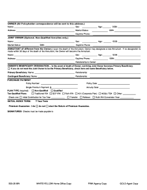 Deferred Annuity Application