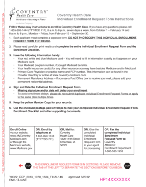 Coventry Medicare Advantage Enrollment Form