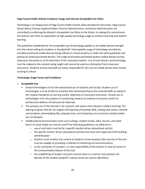 Page County Public Schools Computer Usage and Internet Acceptable Use Policy