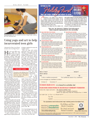 Holiday Fund Donation Form