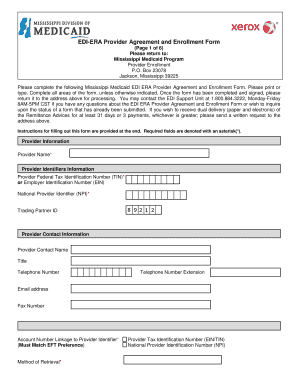 Mississippi Medicaid EDI ERA Provider Agreement