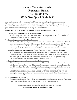 Renasant Bank Quick Switch Kit