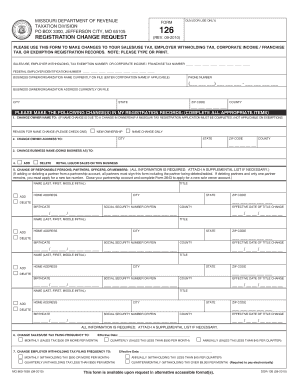 Missouri Registration Change Request Form
