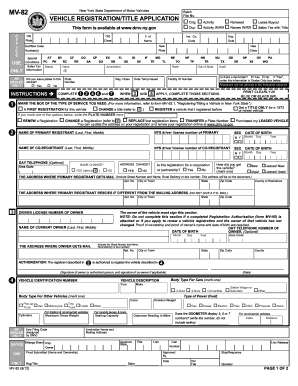 New York Vehicle Registration/Title Application
