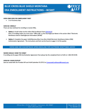 Montana Blue Cross ERA Authorization Agreement