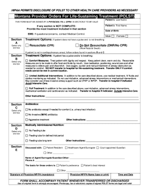 Montana POLST Form