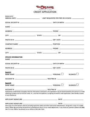 Credit Application Form