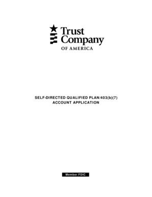 Self-Directed Qualified Plan 403(b)(7) Account Application