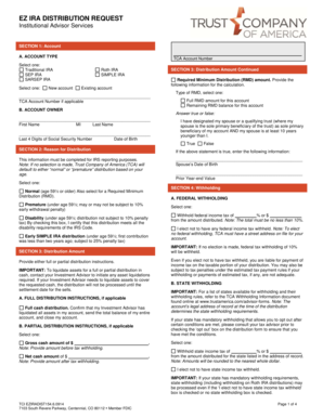 EZ IRA Distribution Request Form
