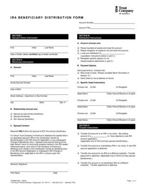 IRA Beneficiary Distribution Form