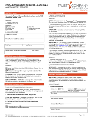 EZ IRA Distribution Request Form