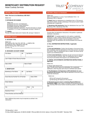 Beneficiary Distribution Request