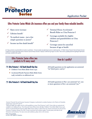 Ultra Protector Series Whole Life Insurance Application