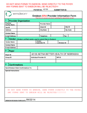 Emdeon ERA Provider Information Form