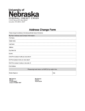 NUFCU Address Change Form