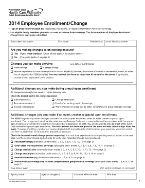 2014 Employee Enrollment Change Form