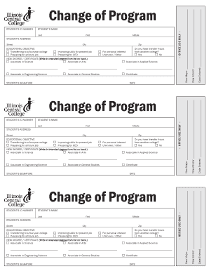 Change of Program Form
