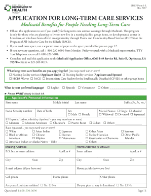 Louisiana Medicaid Long-Term Care Application