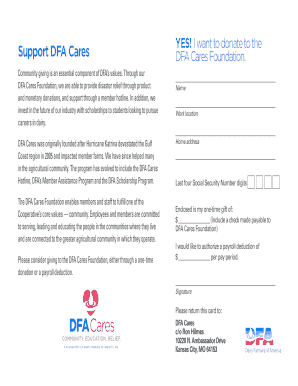 DFA Cares Foundation Donation Form