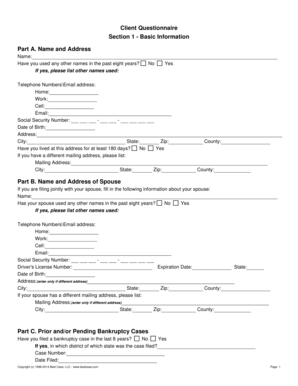 Client Questionnaire