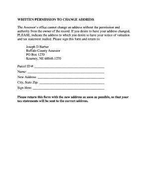 Written Permission to Change Address