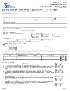 Home Based Business Insurance Application