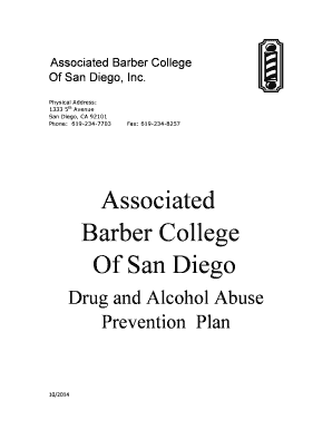 Drug Alcohol Policy - Associated bBarberb College of San Diego