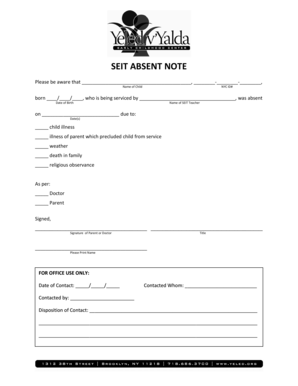 SEIT Abwesenheitshinweis