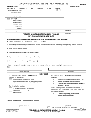 California Disability Accommodation Request Form