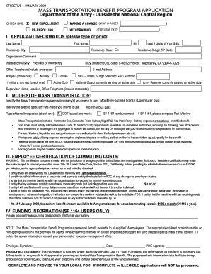 Mass Transportation Benefit Program Application