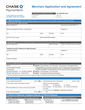 Merchant Application and Agreement
