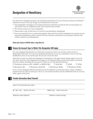 Designation of Beneficiary Form