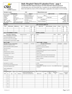 Daily Hospital Clinical Evaluation Form