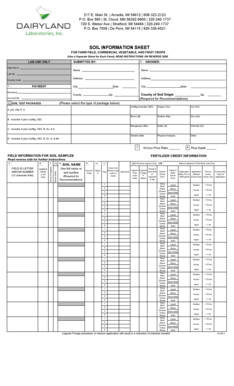 Soil Information Sheet for Farm Fields