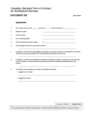 Canadian Standard Form of Contract for Architectural Services