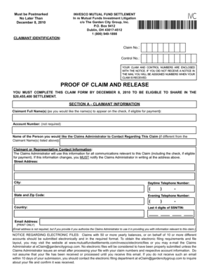 Invesco Mutual Fund Settlement Claim Form