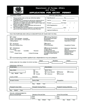 Papua New Guinea Visa Application Form