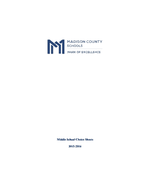 Madison County Schools Course Selection Form