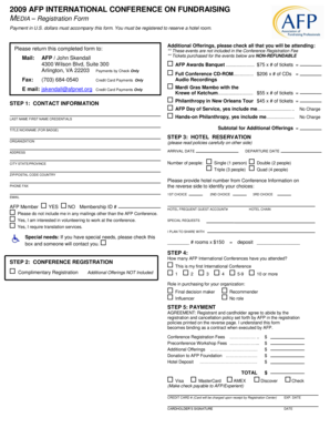 2009 AFP International Conference Registration Form